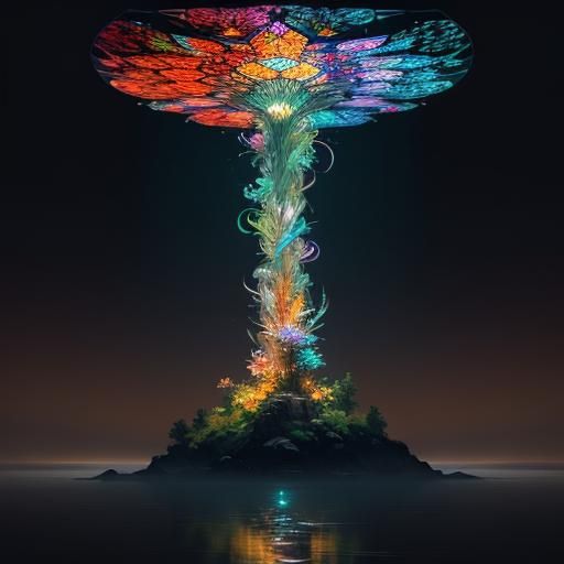 Stained Glass Mandala in Hyperrealistic Digital Art