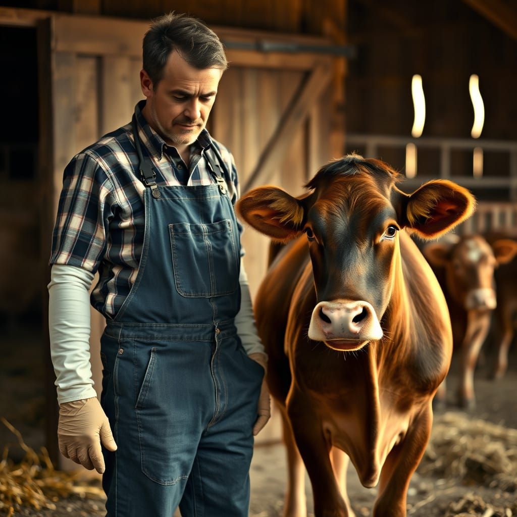Farm Vet Assists with Birth in a Calming Rural Setting
