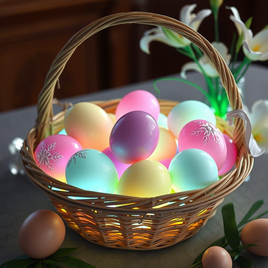 Enchanted Easter Eggs in a Whimsical Setting