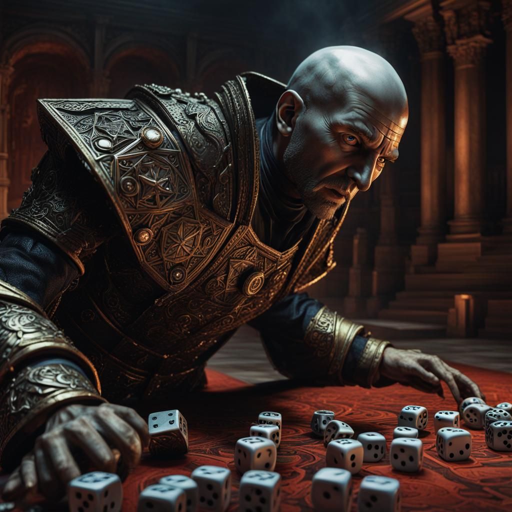 Cenobite Horror: Man Chained with Dice Eyes