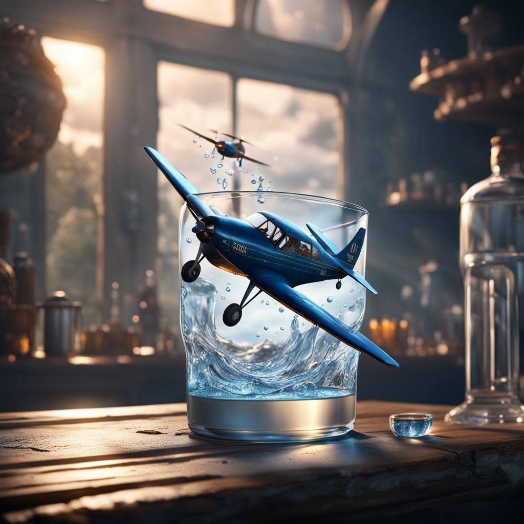 Crash Landing: Airplane in Glass, Detailed Matte Painting