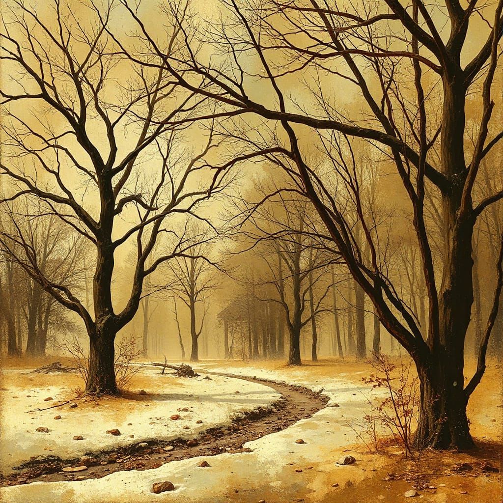 Abstract Surreal Composition in Umber Tones