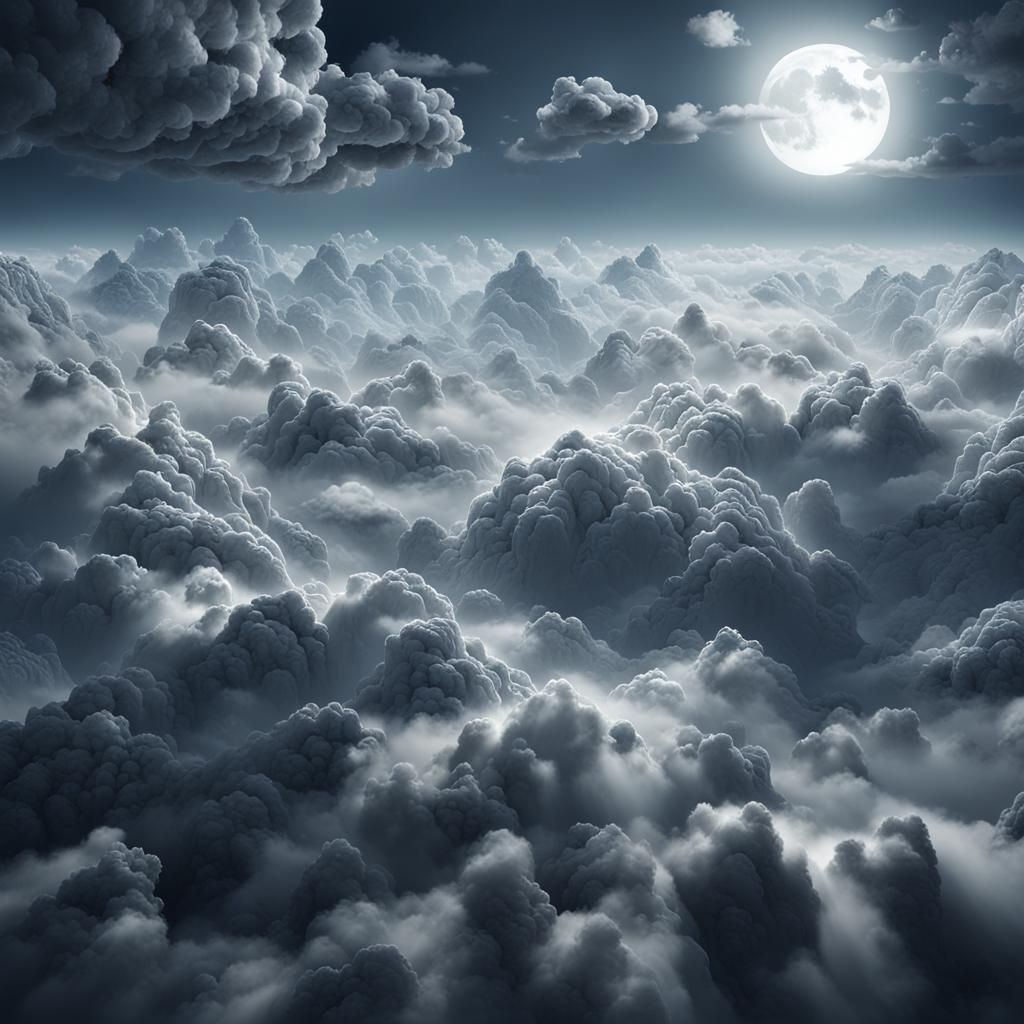 Mystical Cloudscape with Double Exposure Effect