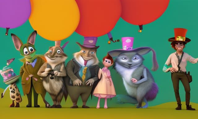 Zootopia Tea Party: Pixar-Style 3D Digital Art