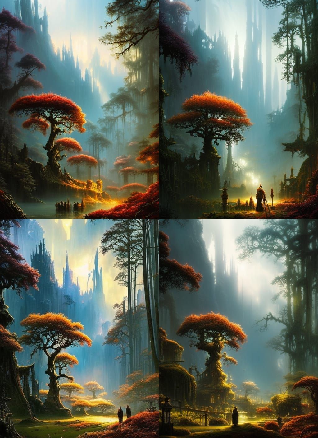 Hyperdetailed Tree in Gritty Ethereal Landscape