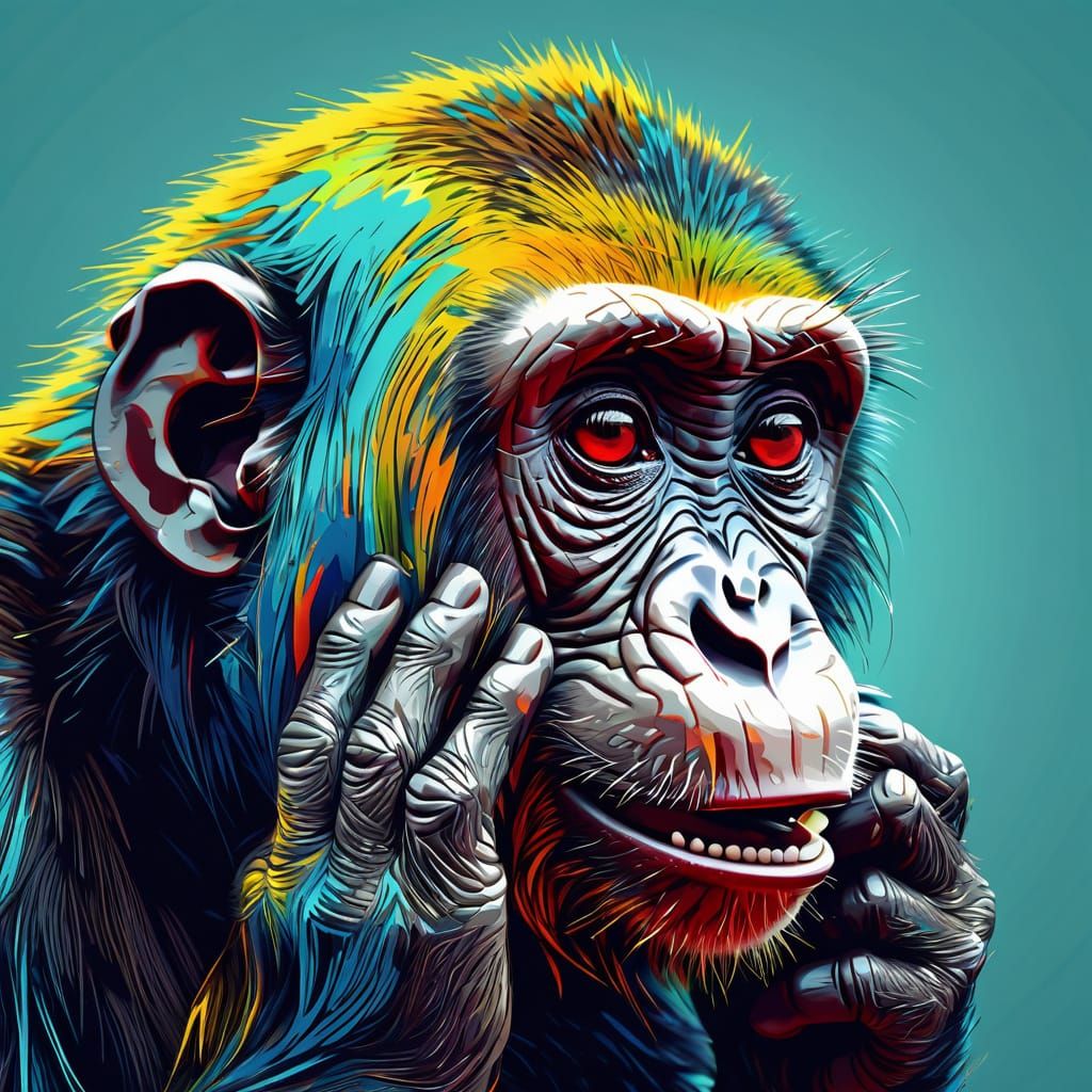 Vibrant Pop Art Monkey Masterpiece