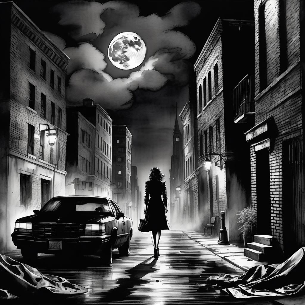 Detective Kate Beckett in a dark alley