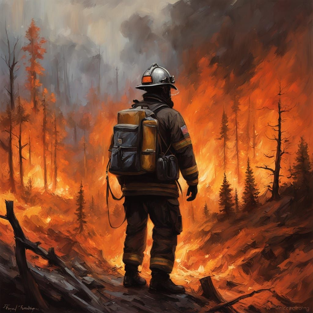 Heroic Firefighter Battles Inferno in Gritty, High-Contrast ...