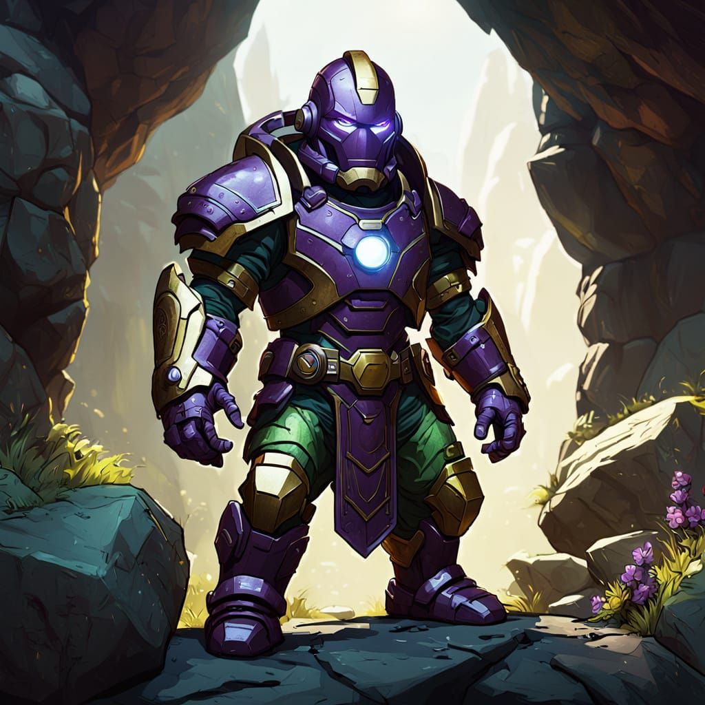Rock Gnome Artificer in Hyperdetailed Dark Fantasy Armor