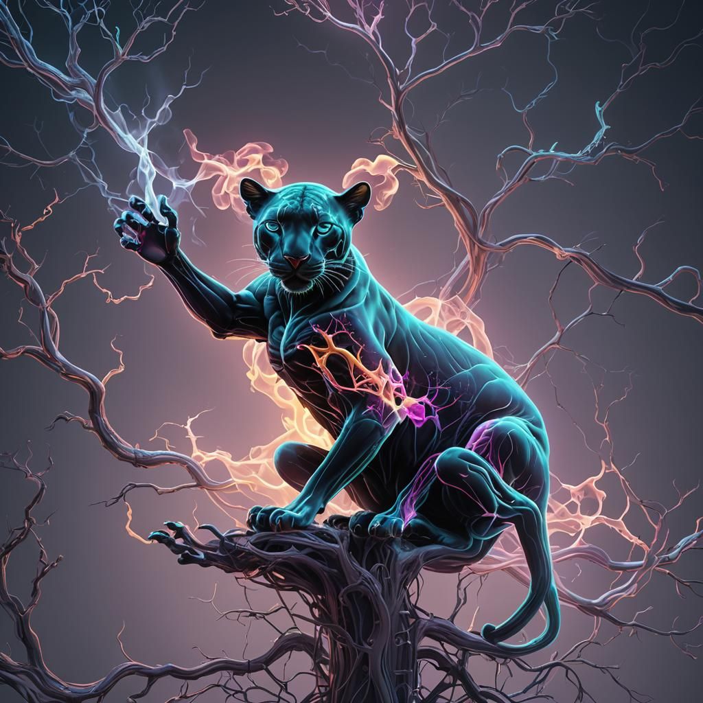 Chemiluminescent X-Ray of Iridescent Smoke Panther