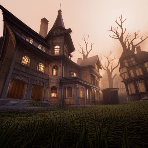 Fantastical Haunted House Concept Art