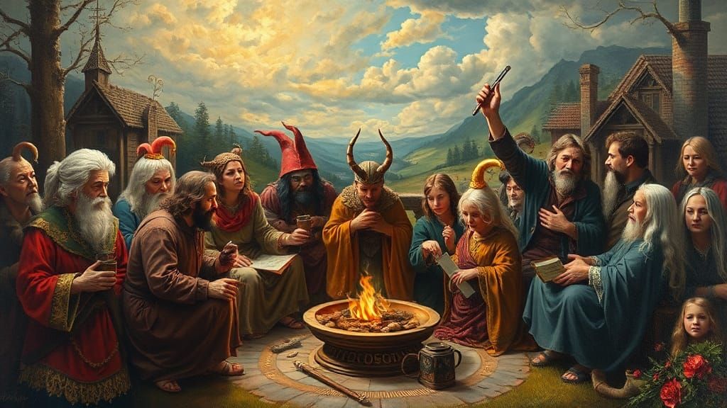 Surreal Scene in the Style of James Gurney