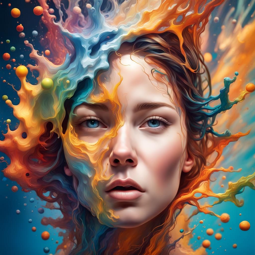Interconnected Universe in Hyperrealistic Splash Art