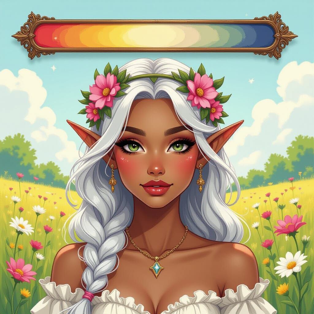 Ethereal Spring Elf Princess in Gothic Watercolor Style