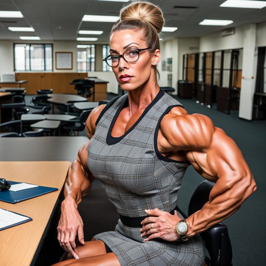 Muscular Schoolteacher Portrait in Photorealistic Style