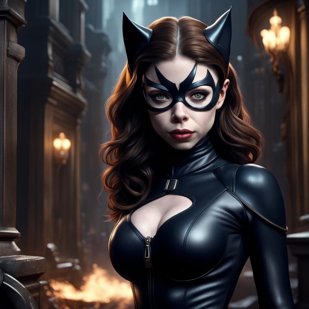Catwoman Concept Art in Detailed Matte Painting Style