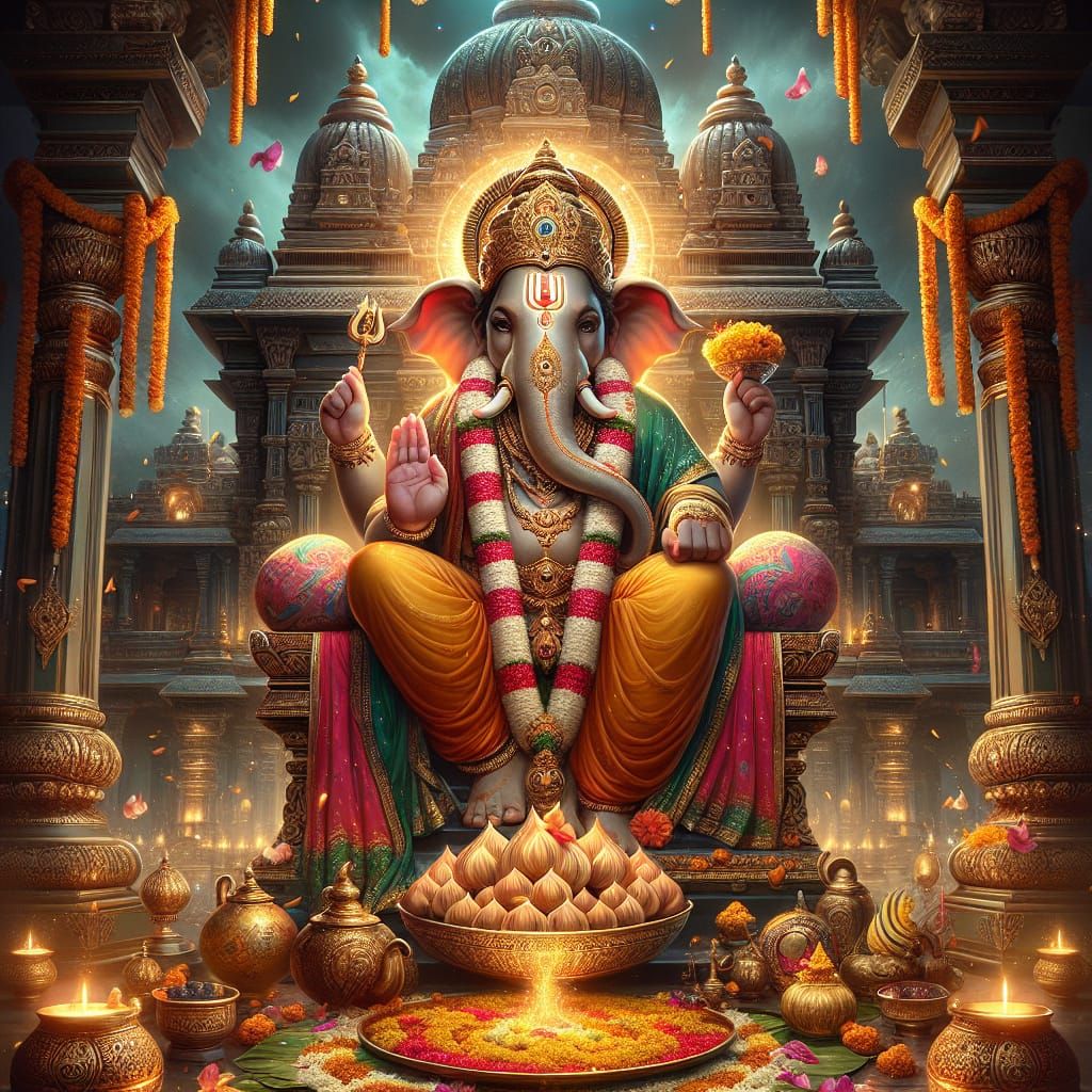 Lord Ganesh Digital Painting for Vinayaka Chaturthi