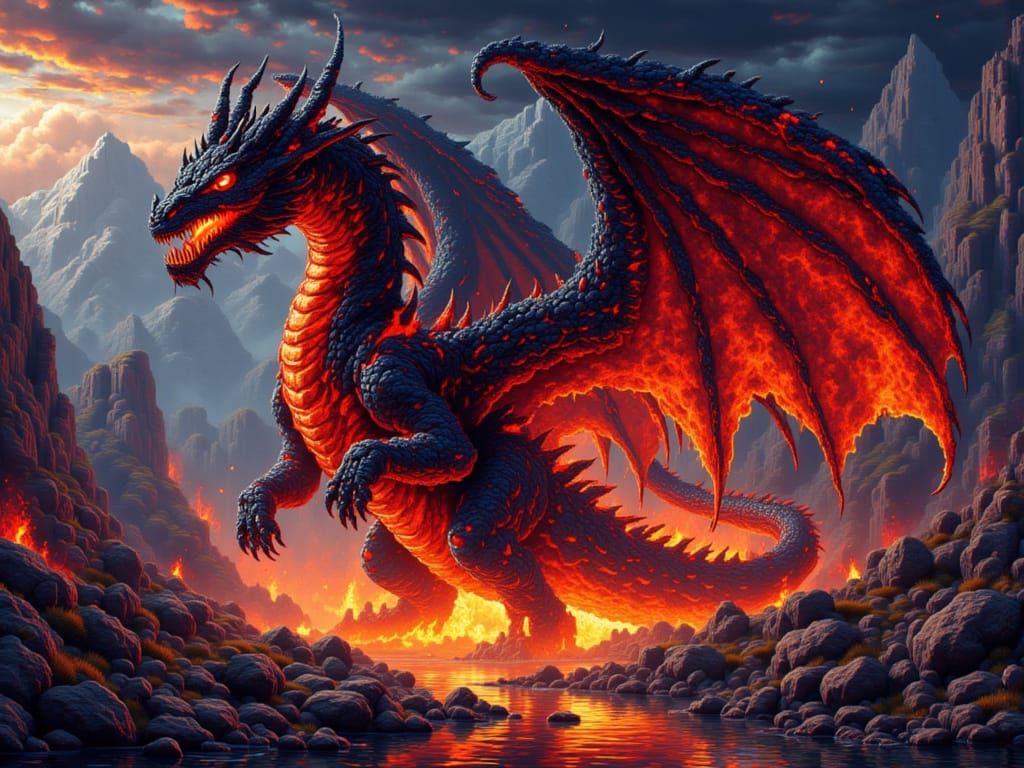 Minecraft Ender Dragon of Lava and Fire