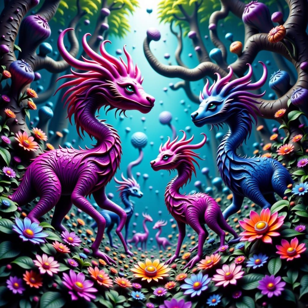 Vibrant Creature Kaleidoscope Mandala