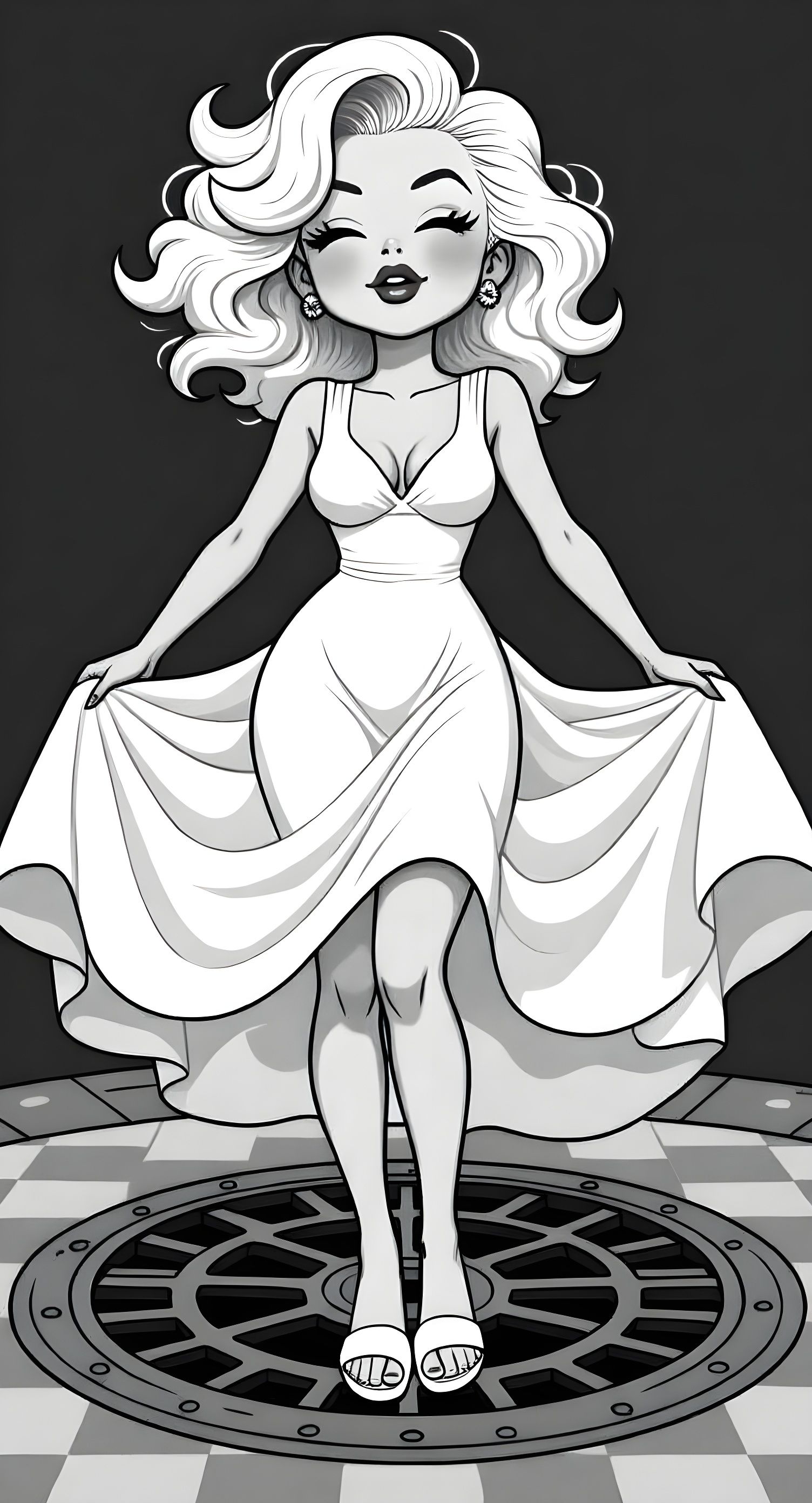 Chibi Manga Marilyn Monroe Famous Pose