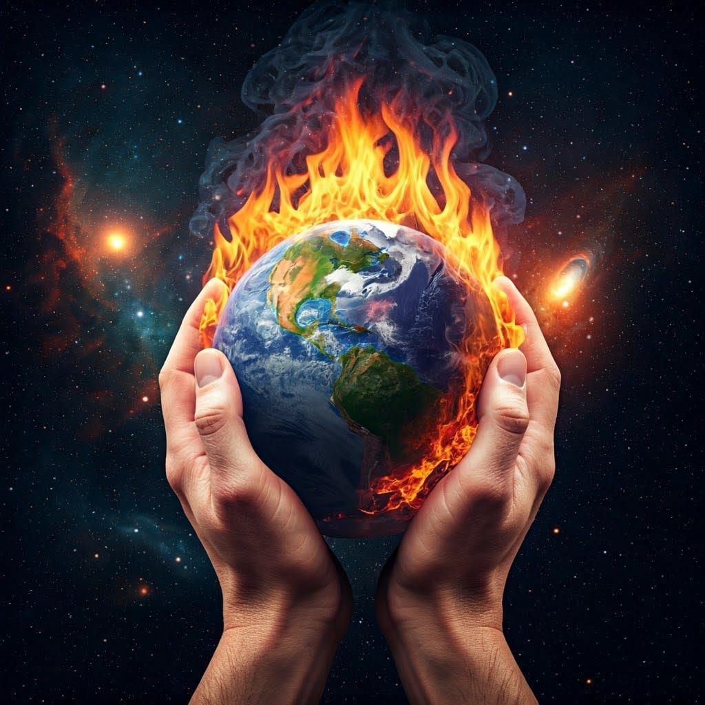 Planet on Fire: Mangled Hands Grasp a Scorched Earth in Deep...