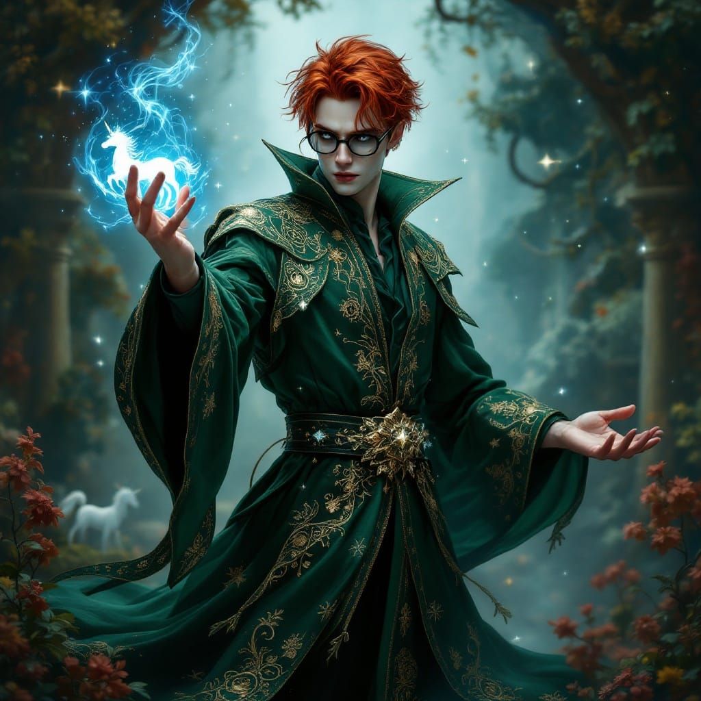 Mystical Goth Wizard Presto in Whimsical Wonderland