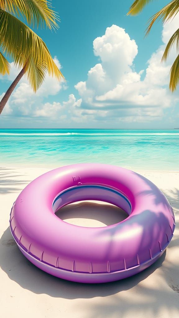 Vibrant Tropical Island Fun Zone in Hyper-Realistic Style