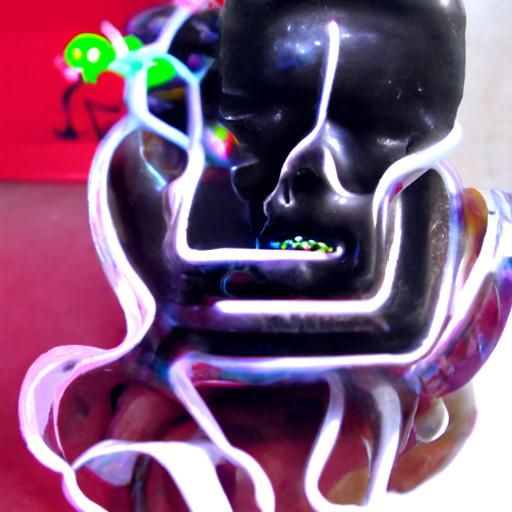 Grotesque Cyborg Centipede in Cosmic Mixed Media