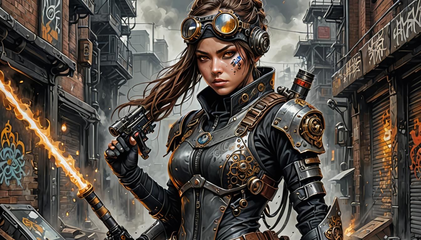 Steampunk Assassin in Gothic Victorian World