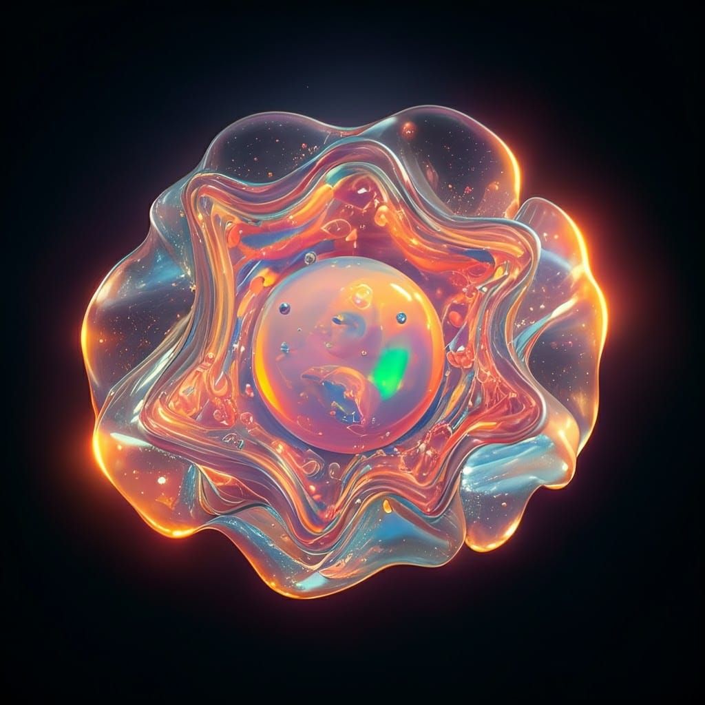 Iridescent Opal Gel Warping Space-Time