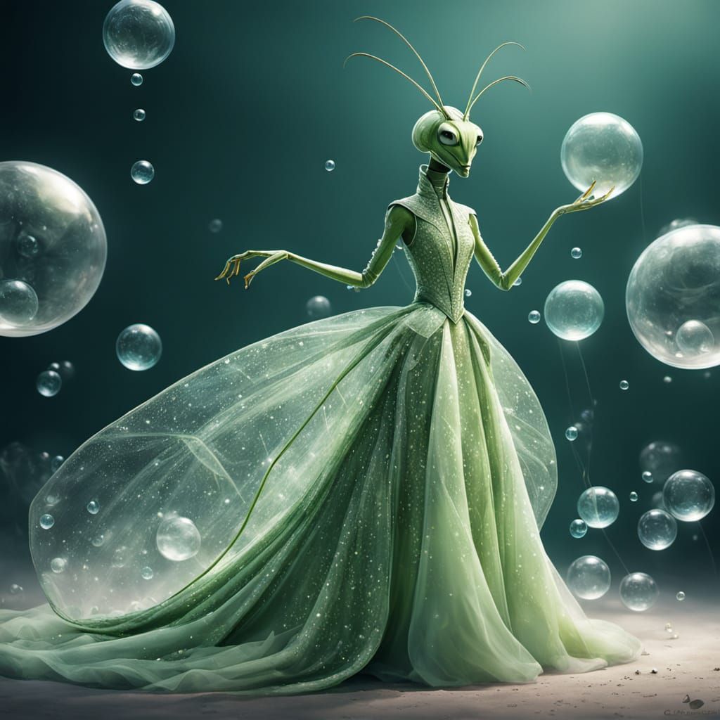 High Fashion Mantis in Bubble Gown