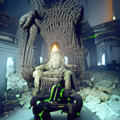 Decayed Eldritch God on Throne