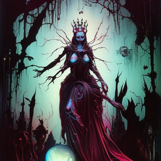 Gothic Queen of Death: A Dark Fantasy Portrait