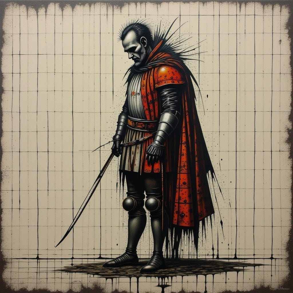 Minimalist Celtic Warrior in Earthy Tones