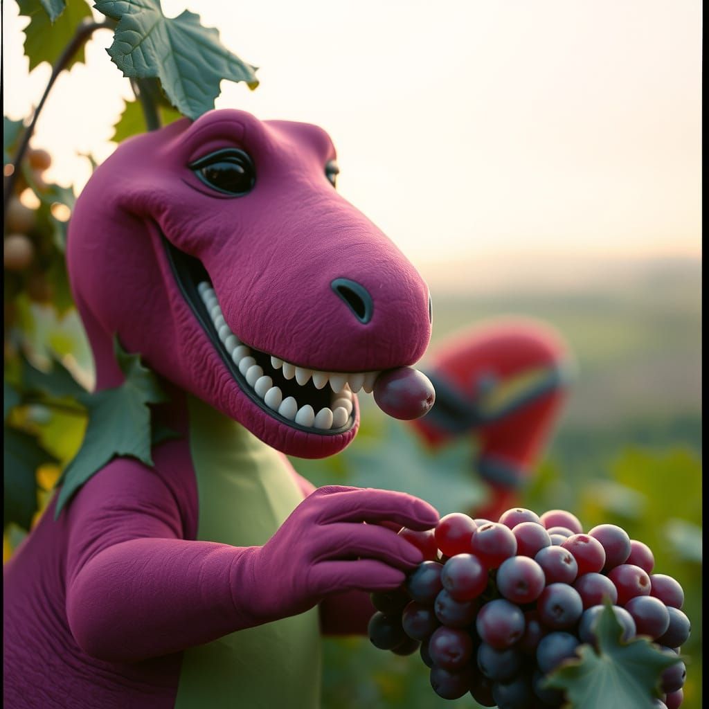 Barney the Dinosaur in a Cinematic Feast