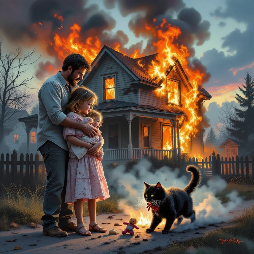 Hero Cat Rescues Doll From Burning House