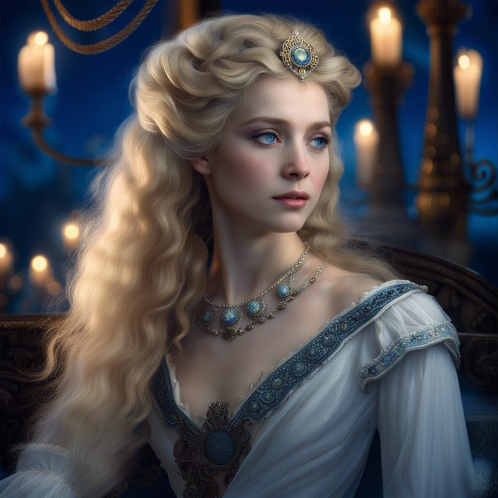 Admiral with Enchanting Eyes in Moonlight: Fantasy Art