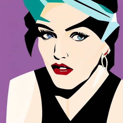 Madonna in 80s Patrick Nagel Style