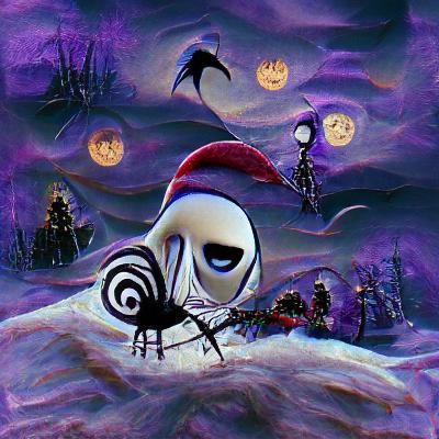 Nightmare Before Christmas Scene: AI Art
