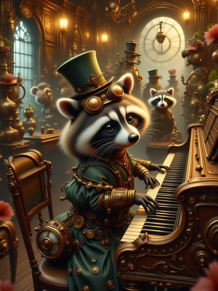 Steampunk Raccoon's Jazz Club Performance