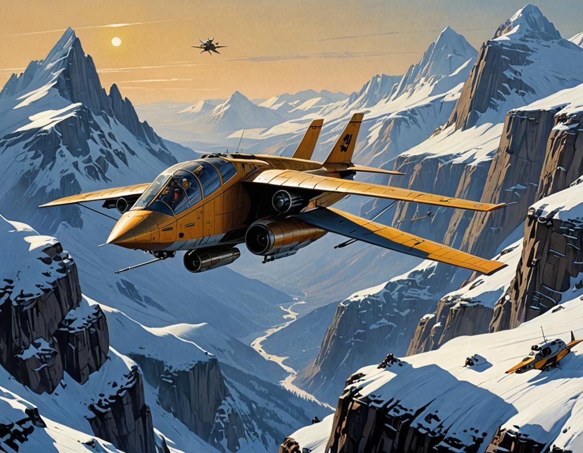 T-16 Skyhopper in Snowy Mountains