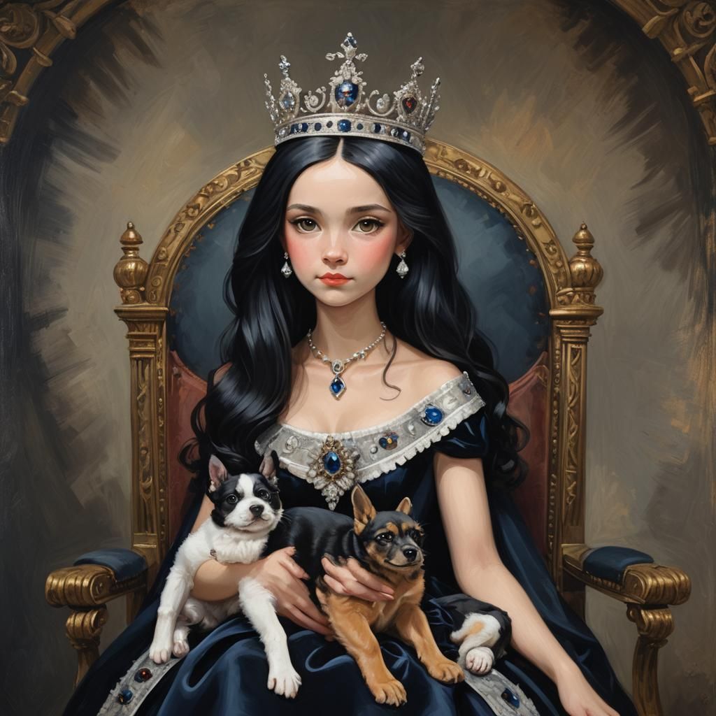 Shy Queen Consort Portrait in Detailed Matte Painting