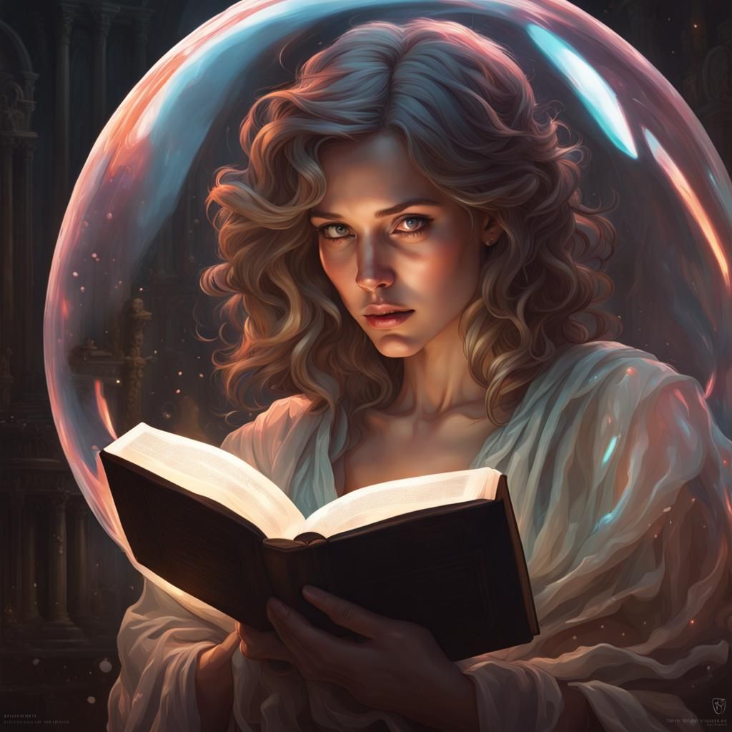 Woman Protected by Light, Hyperdetailed Portrait