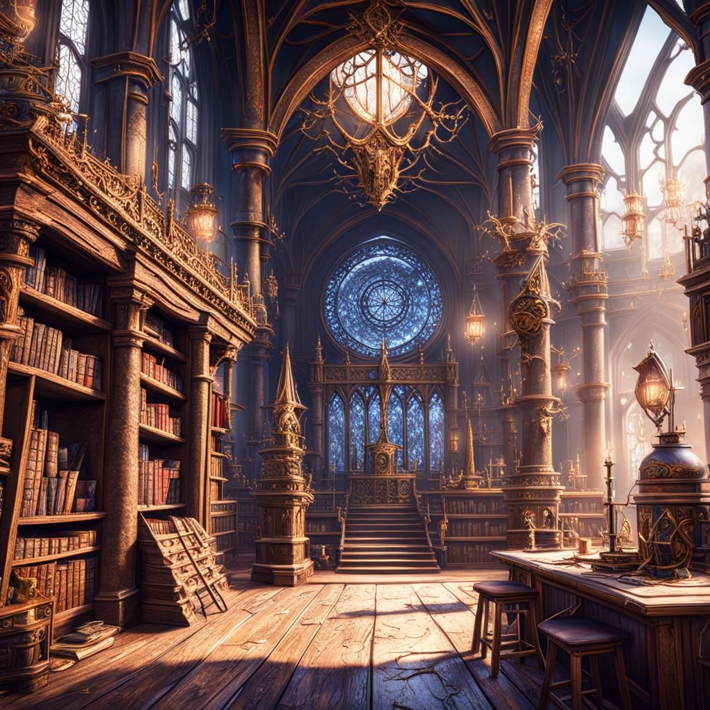 High Fantasy Wizard Classroom Concept Art