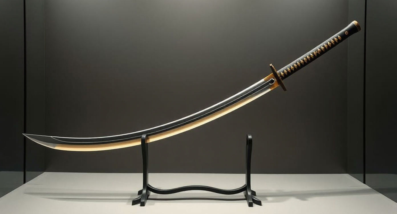 Minimalist Museum Display of a Yatagan Sword