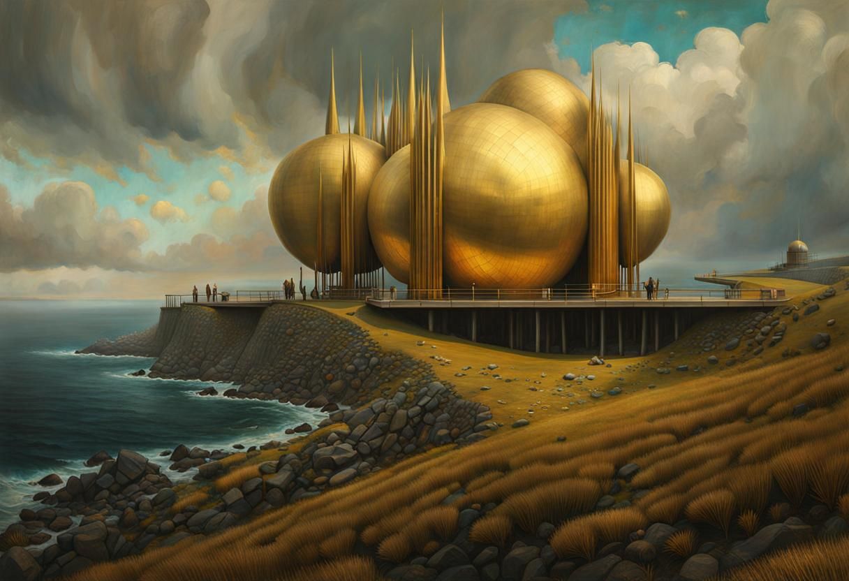 Golden Abstract Cycles: A Matte Painting in Hyperrealism