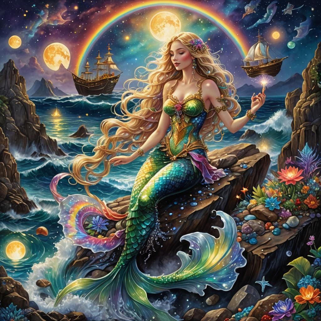 Ethereal Mermaid Siren Song in the Ocean