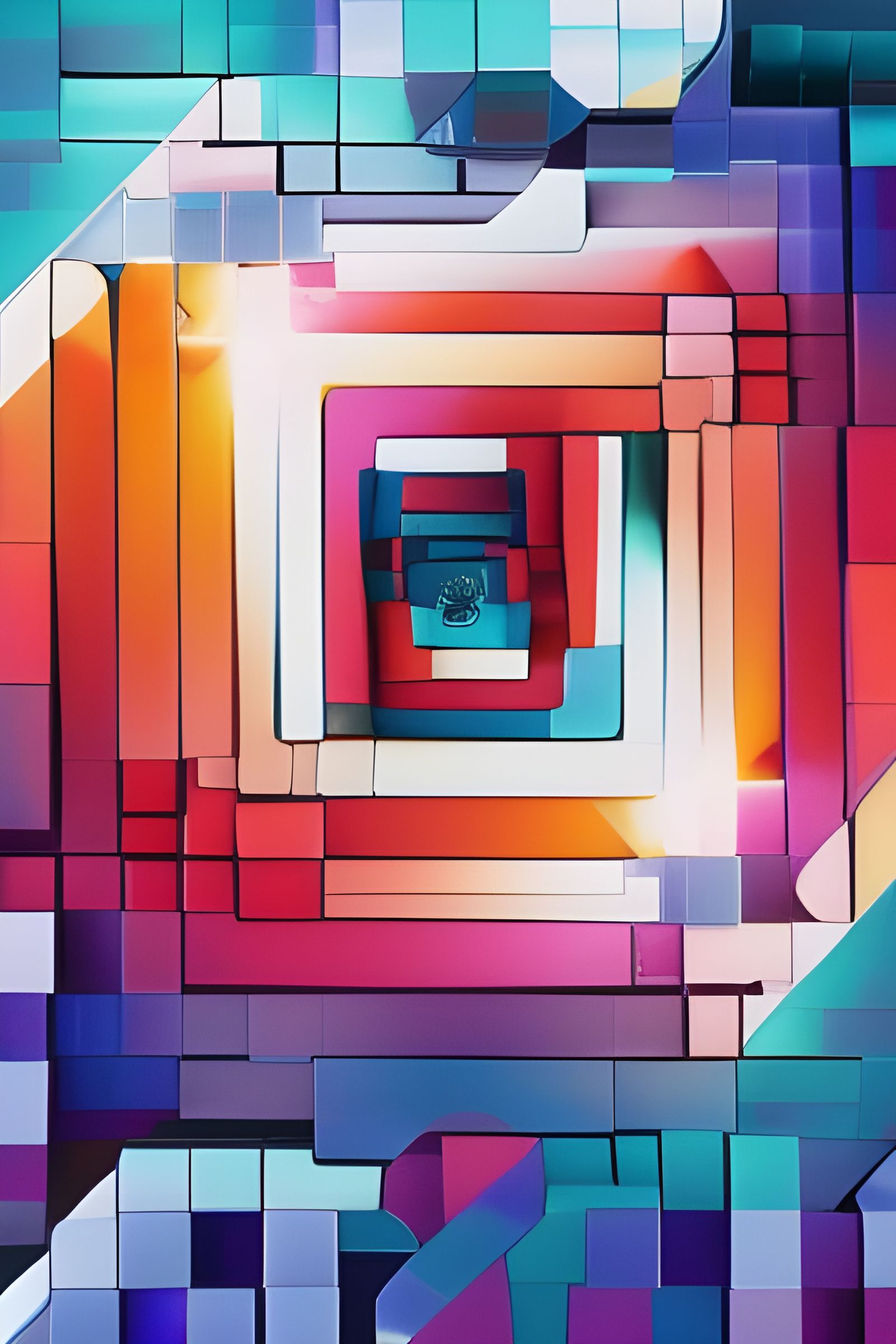 Colorful Glass Optical Art Illusion with Penrose Figure