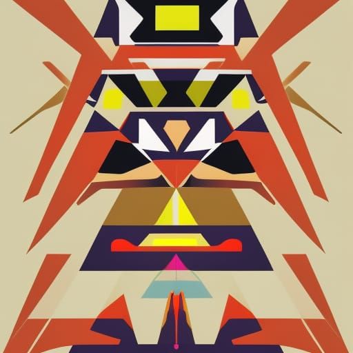 Pop Art Screen Print in Geometric Bauhaus Style