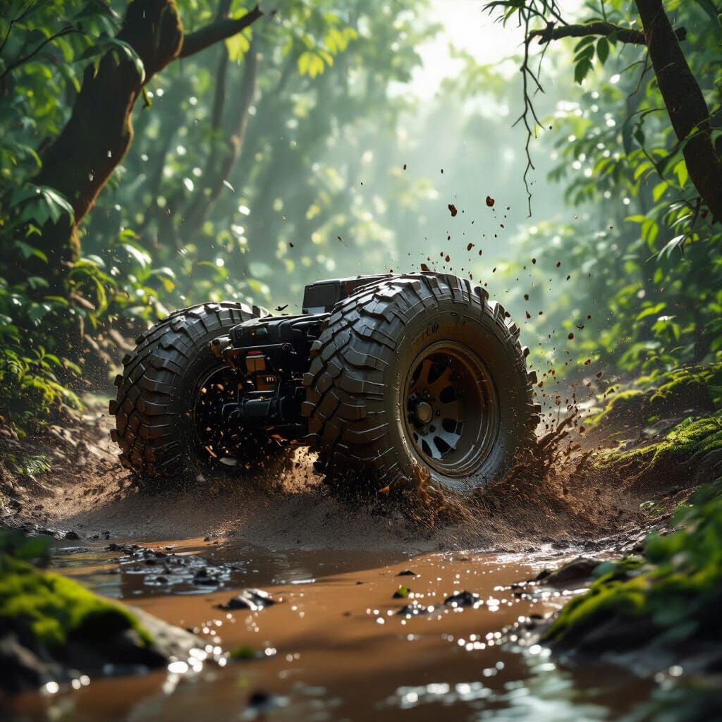 All-Terrain Tire Conquers Jungle in CGI Masterpiece